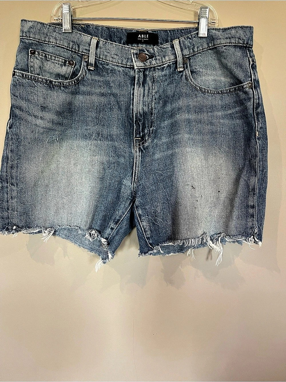 ABLE Distressed Guadeloupe Jean Shorts